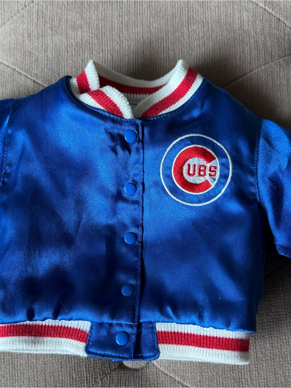American Girl Blue Red White Chicago Cubs Satin Jacket